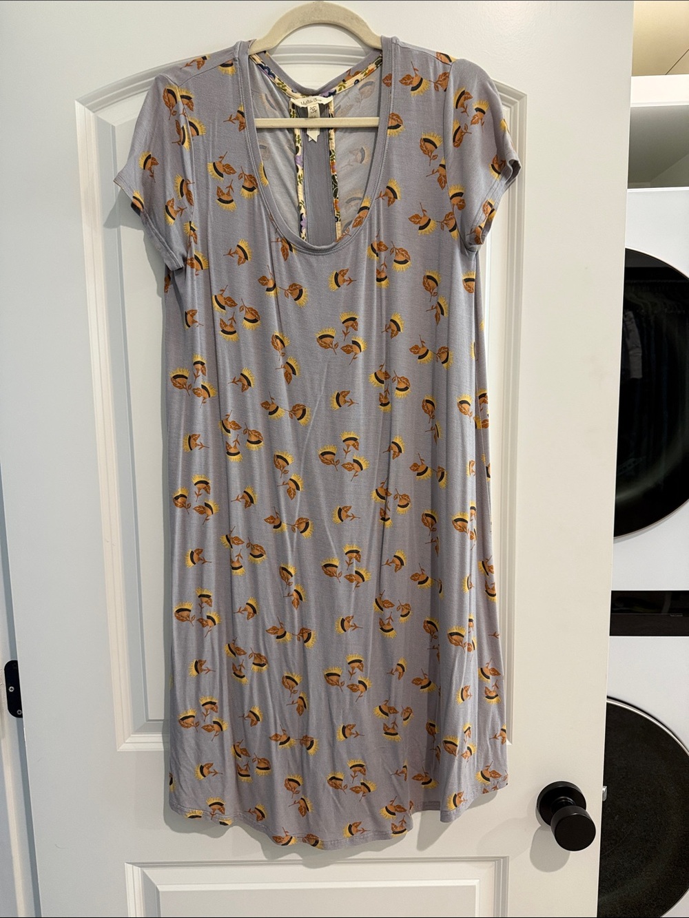 Matilda Jane Light Gray Dress with Yellow Floral Pattern